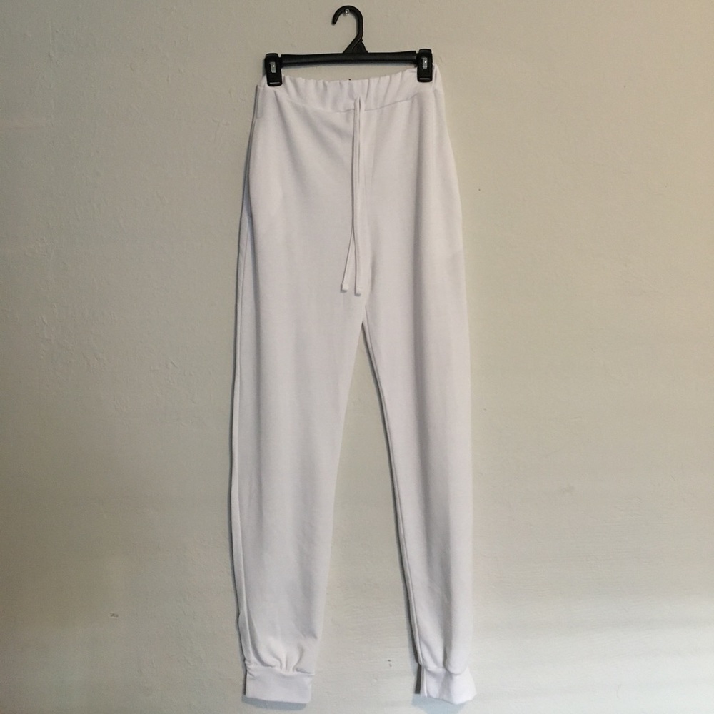 Basic Loopback White Joggers for Women